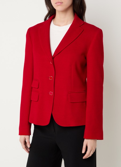 Max Mara Emiro blazer in scheerwolblend met klepzakken - detail 4 rood