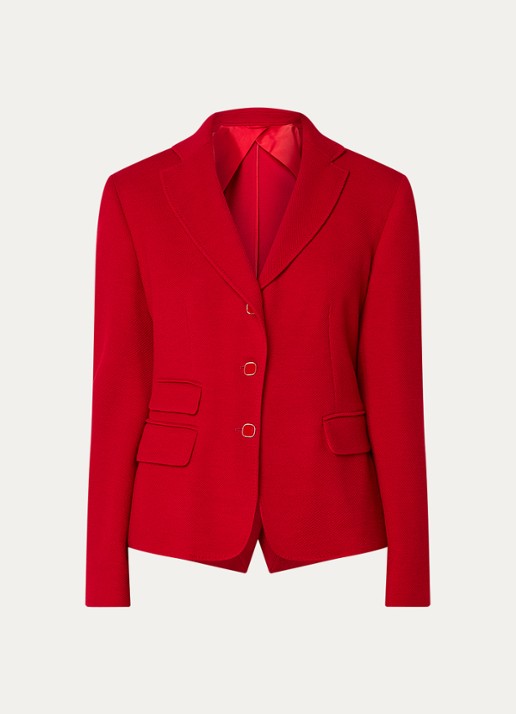 Max Mara Emiro blazer in scheerwolblend met klepzakken - voorkant 2 rood