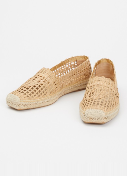 Max Mara Espadrille met opengewerkt dessin - detail 3 camel