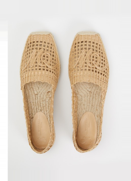 Max Mara Espadrille met opengewerkt dessin - detail 4 camel