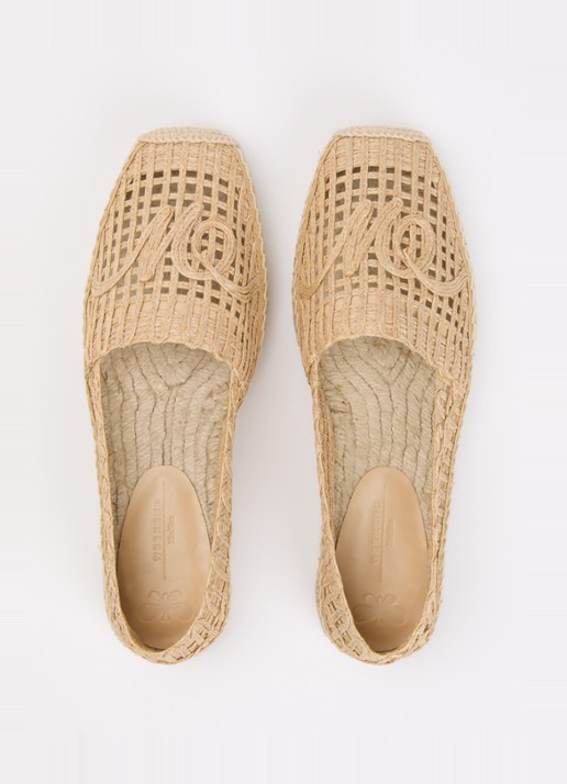 Max Mara Espadrille met opengewerkt dessin - detail 7 camel