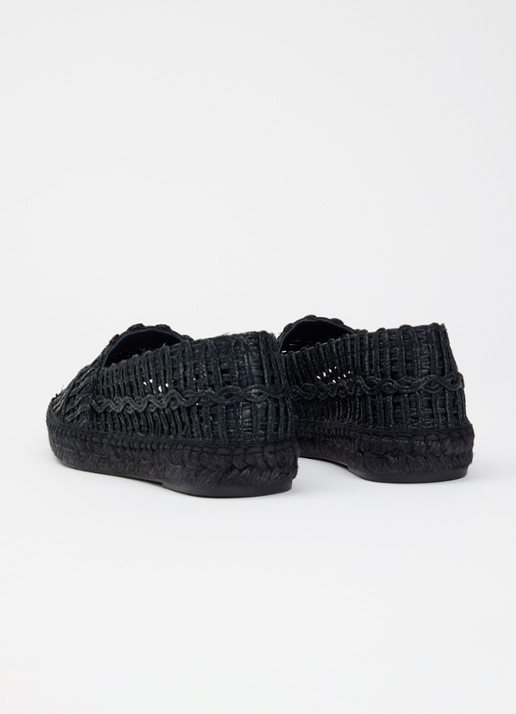 Max Mara Espadrille met opengewerkt dessin - achterkant zwart