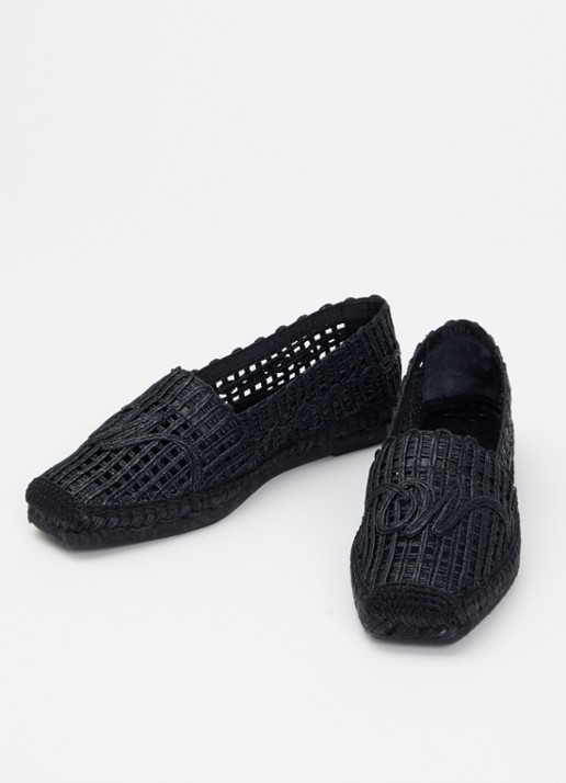Max Mara Espadrille met opengewerkt dessin - detail 2 zwart