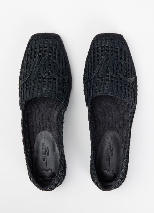 Max Mara Espadrille met opengewerkt dessin - detail 3 zwart