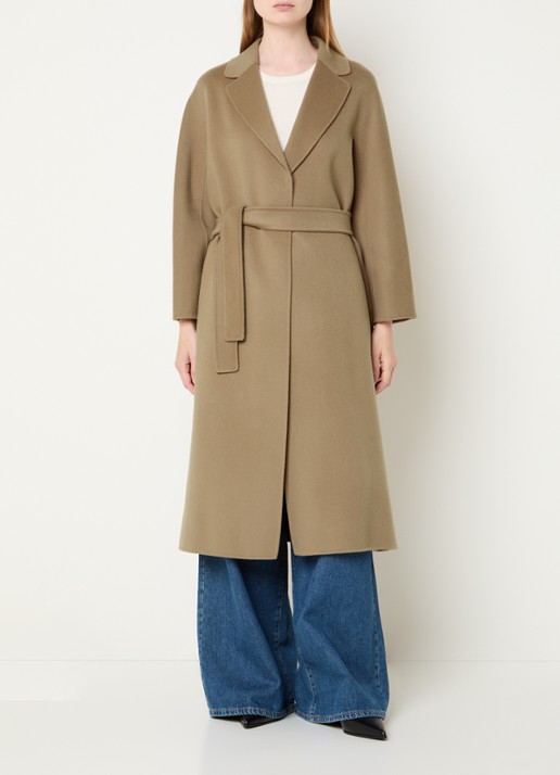 MaxMara Esturia mantel van scheerwol met strikceintuur