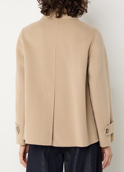 Max Mara Fantino double-breasted mantel van scheerwol met steekzakken - achterkant 4 camel