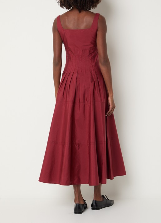 Max Mara Feltre midi jurk met steekzakken - achterkant rood