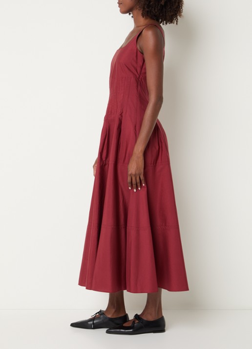 Max Mara Feltre midi jurk met steekzakken - voorkant 4 rood