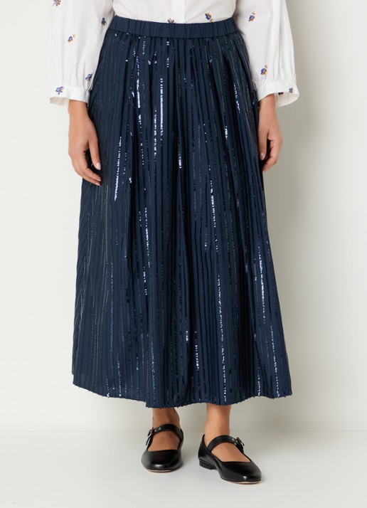 Max Mara Fidori midi rok met pailletten en steekzakken