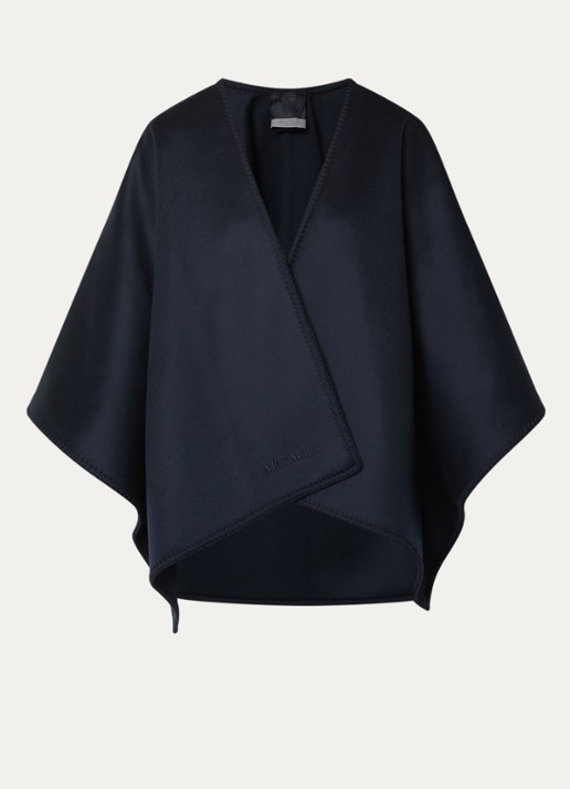 Max Mara Fijngebreide poncho in wolblend