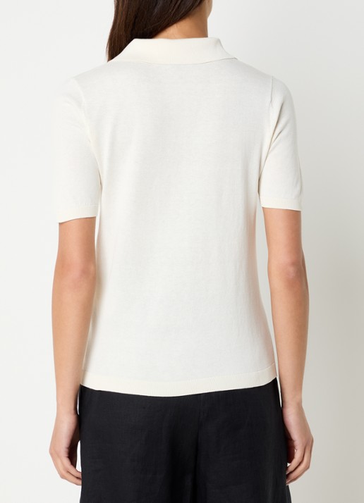 Max Mara Fijngebreide top in zijdeblend - achterkant gebroken wit