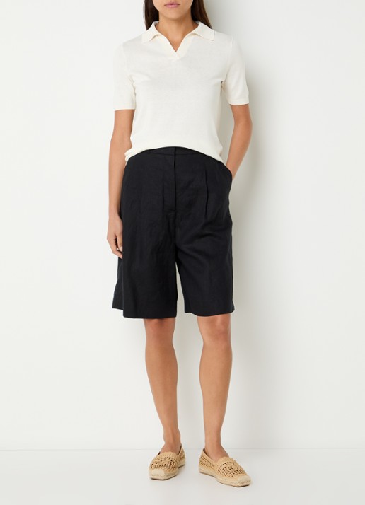 Max Mara Fijngebreide top in zijdeblend - voorkant 3 gebroken wit
