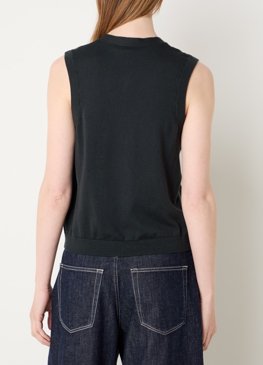 Max Mara Fijngebreide top met ronde hals - achterkant 4 groen