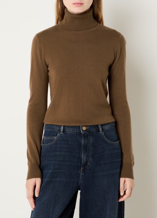 MaxMara Fijngebreide trui in kasjmierblend met col
