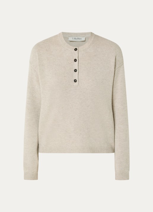 Max Mara Fijngebreide trui in kasjmierblend - voorkant 3 beige
