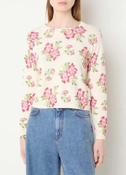 Max Mara Fijngebreide trui met bloemenprint