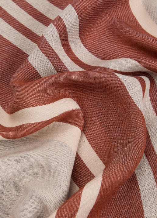 Max Mara Gallo sjaal met streepprint 184 x 82 cm - detail 2 rood