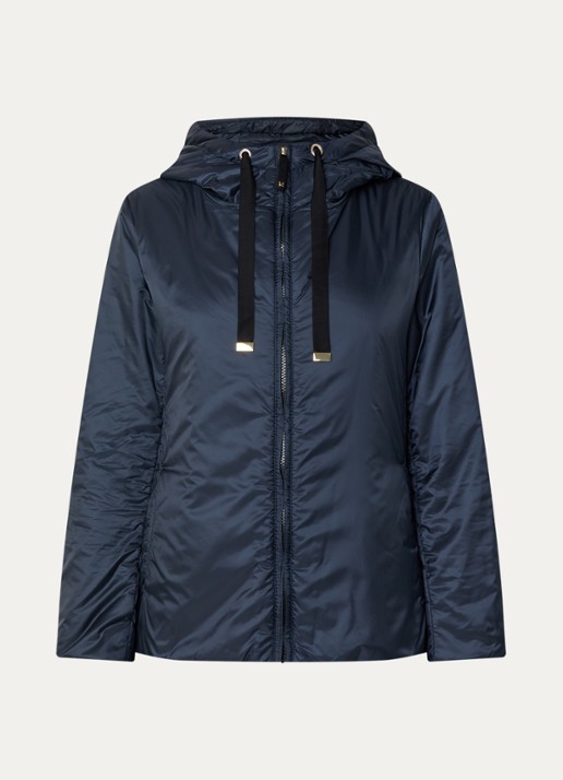 Max Mara Gewatteerde jack met steekzakken - voorkant donkerblauw