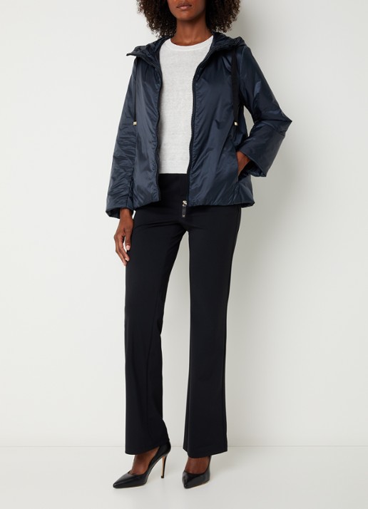 Max Mara Gewatteerde jack met steekzakken - voorkant 2 donkerblauw