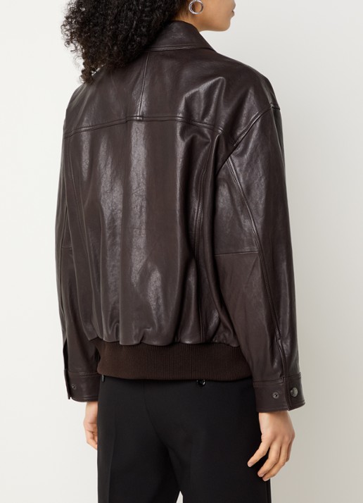 Max Mara Gigante jack van lamsleer - achterkant 4 donkerbruin