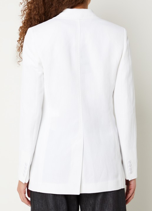 Max Mara Gitane blazer in linnenblend met klepzakken - achterkant wit