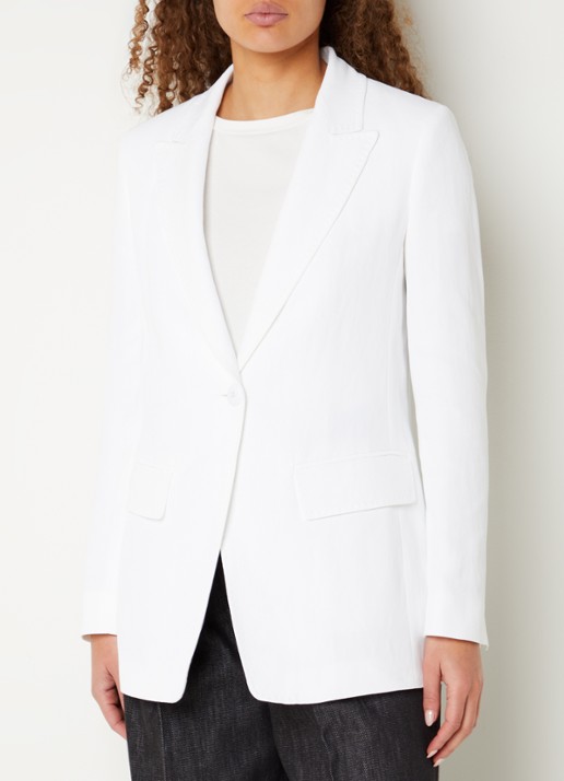Max Mara Gitane blazer in linnenblend met klepzakken - detail 2 wit