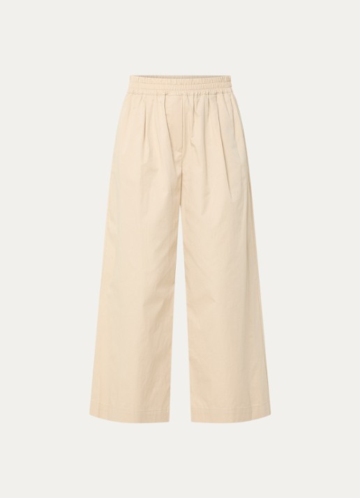 Max Mara Golfo high waist wide fit pantalon met steekzakken - voorkant 2 creme