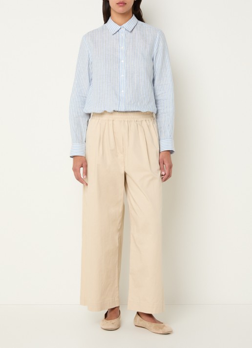 Max Mara Golfo high waist wide fit pantalon met steekzakken - voorkant 3 creme