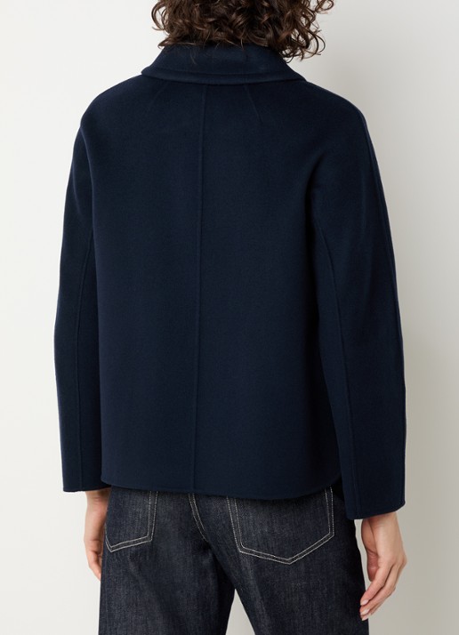 Max Mara Grazia mantel van scheerwol  - achterkant 4 donkerblauw