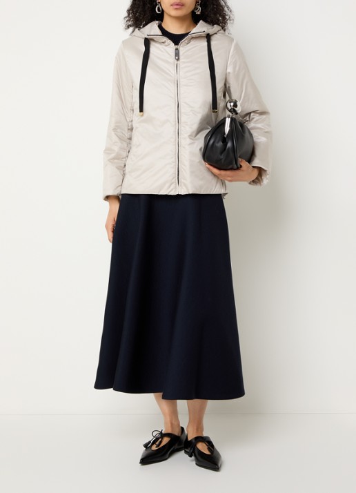 Max Mara Greenh jack met capuchon - voorkant 2 creme