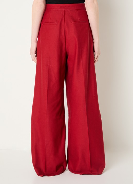 Max Mara High waist loose fit pantalon met steekzakken - achterkant rood