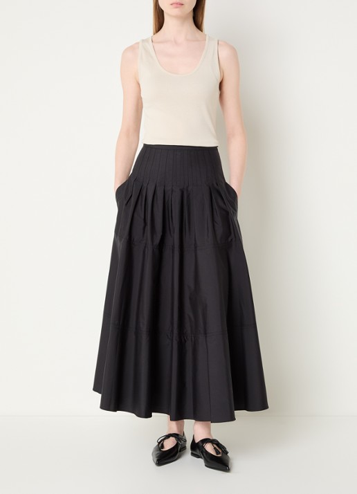Max Mara High waist maxi A-lijn rok - voorkant 2 zwart