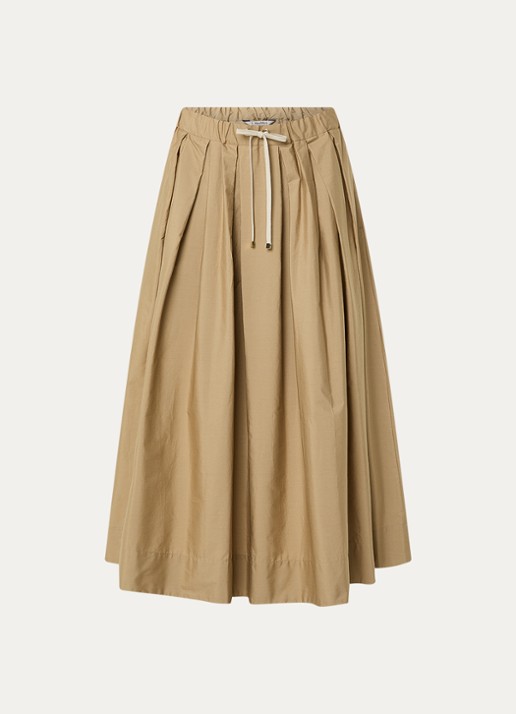 Max Mara High waist midi rok met trekkoord - voorkant 2 bruin