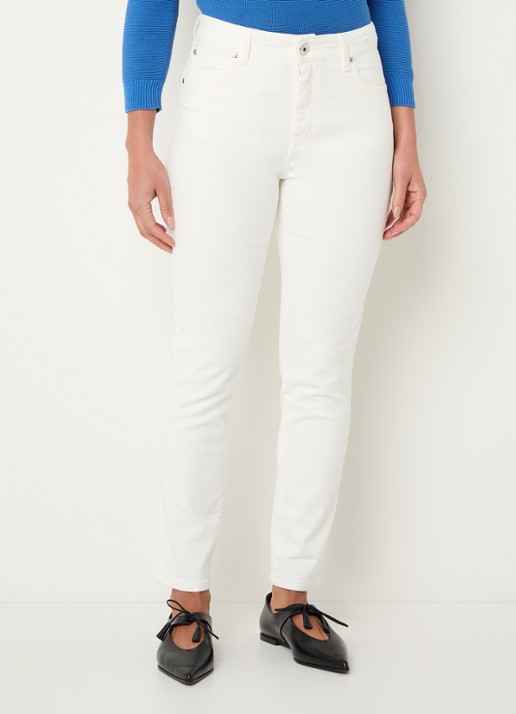 Max Mara High waist slim fit jeans met gekleurde wassing - detail wit