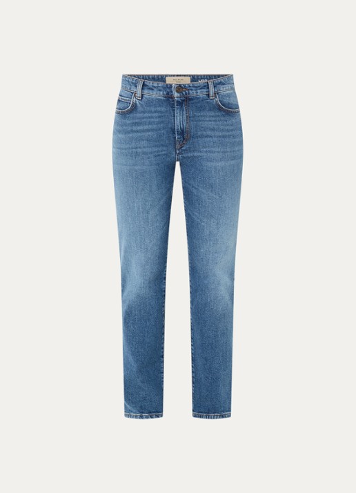 Max Mara High waist slim fit jeans met medium wassing - voorkant 4 indigo