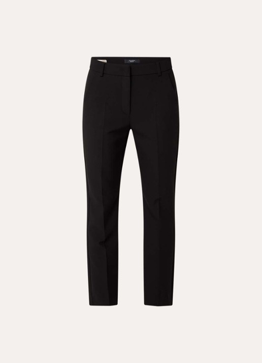 Max Mara High waist slim fit pantalon met steekzakken - voorkant 2 zwart