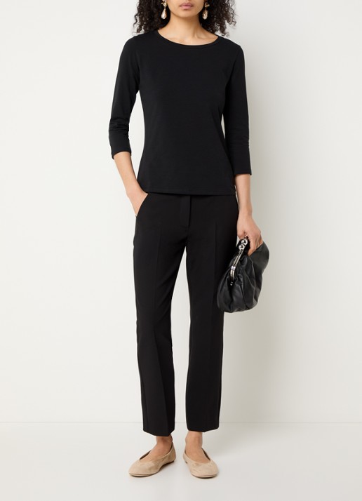 Max Mara High waist slim fit pantalon met steekzakken - voorkant 3 zwart