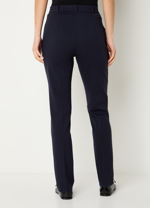 Max Mara High waist slim fit pantalon van jersey met steekzakken - achterkant 4 donkerblauw