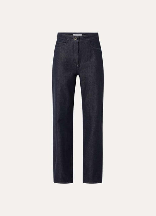 Max Mara High waist straight leg jeans met donkere wassing - voorkant 4 indigo