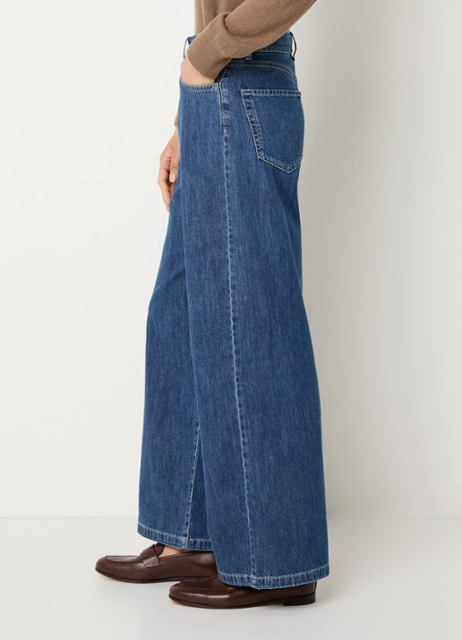 Max Mara High waist straight leg jeans met medium wassing - detail 3 indigo