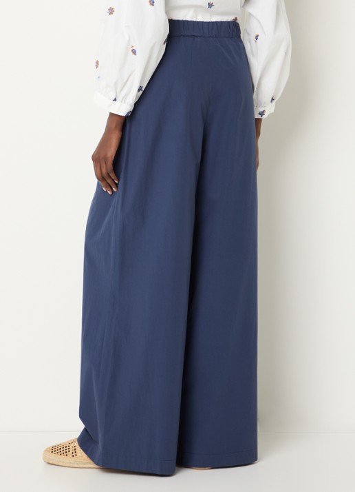 Max Mara High waist wide fit broek met steekzakken - achterkant 4 blauw