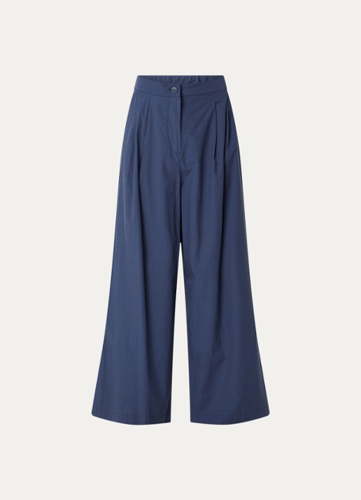 Max Mara High waist wide fit broek met steekzakken - voorkant blauw