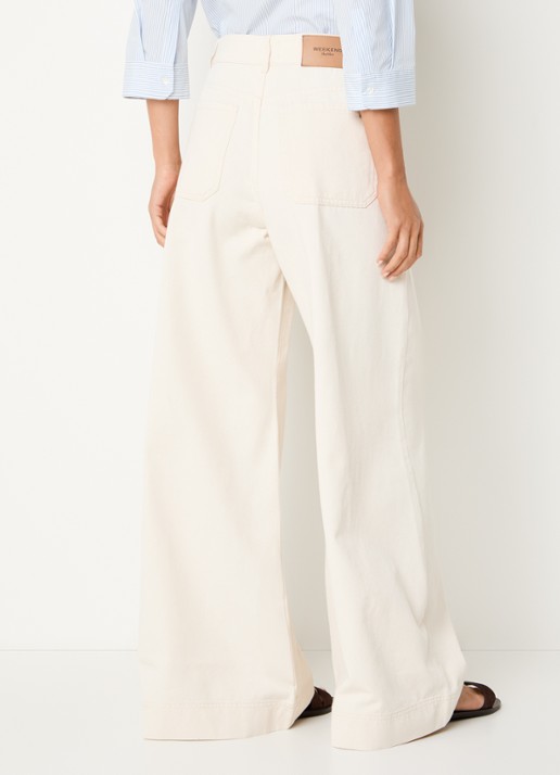 Max Mara High waist wide fit jeans met gekleurde wassing - achterkant 3 gebroken wit