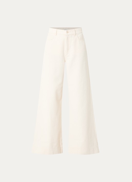 Max Mara High waist wide fit jeans met gekleurde wassing - voorkant gebroken wit