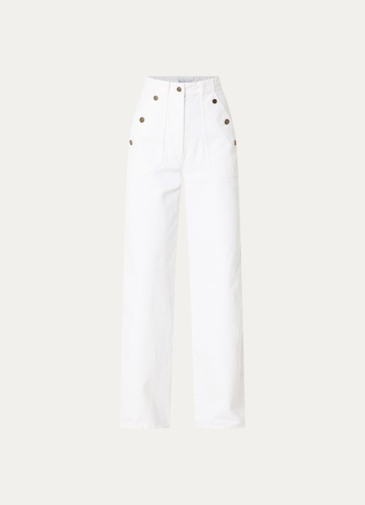 Max Mara High waist wide fit jeans met gekleurde wassing - voorkant 3 wit