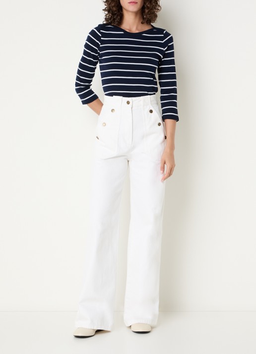 Max Mara High waist wide fit jeans met gekleurde wassing - voorkant 4 wit