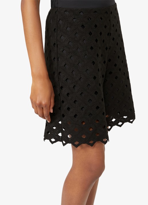 Max Mara High waist wide fit korte broek met cut out detail - detail 2 zwart