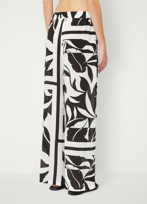 Max Mara High waist wide fit palazzo broek van zijde - achterkant 3 zwart