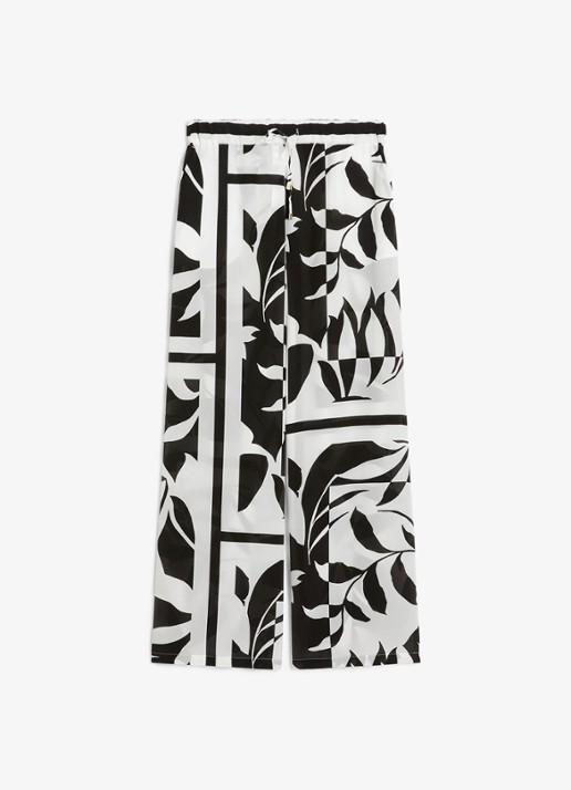 Max Mara High waist wide fit palazzo broek van zijde - voorkant 4 zwart
