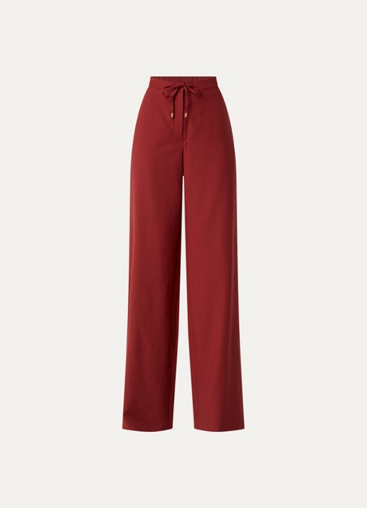 Max Mara High waist wide fit pantalon met steekzakken - voorkant steenrood
